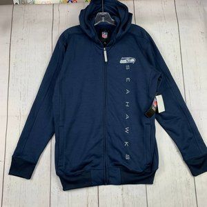 Seattle Seahawks NFL Medium Team Apparel Full Zip Hoodie Sweatshirt Blue New Men